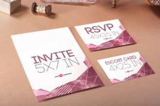 Free Wedding Invitation Mockup in PSD