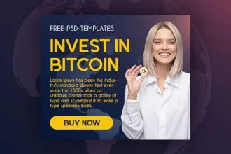 15 Free Bitcoin Banners Collection in PSD