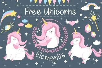 Free Vector Unicorns Elements