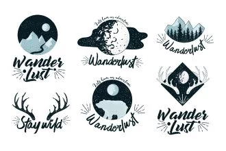 Free Wanderlust Vector Logo Set