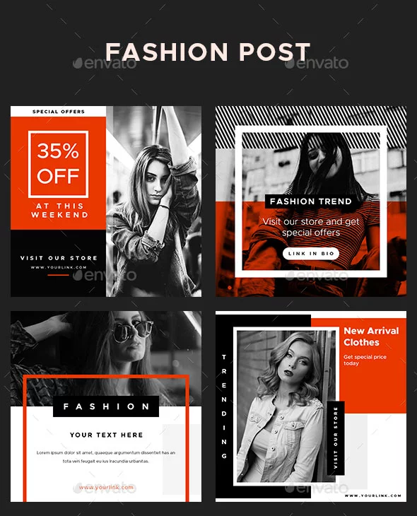 Free PSD  Fashion trends invitation template