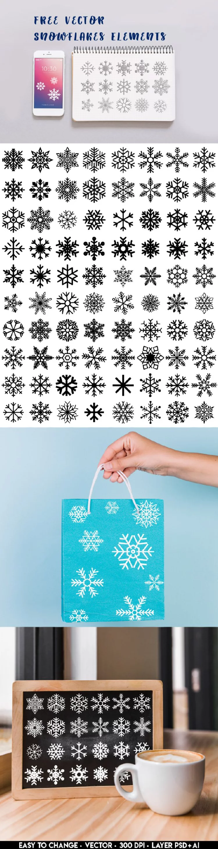 Free Vector Snowflakes Elements