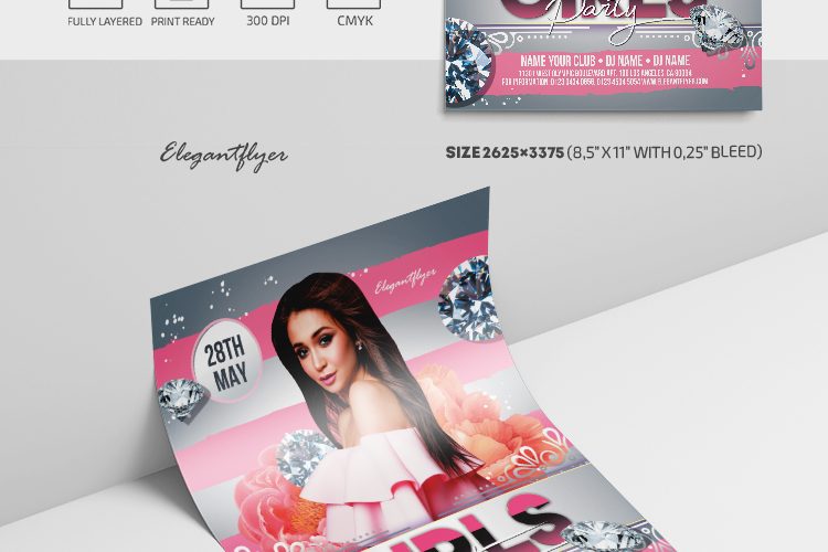 Girls Party – Free PSD Flyer Template