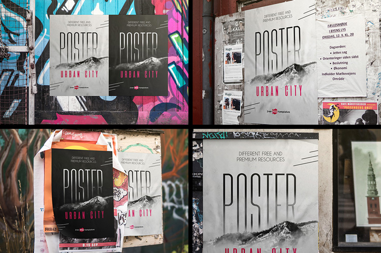Download 15 Premium And Free Urban City Poster Mockups Free Psd Templates PSD Mockup Templates