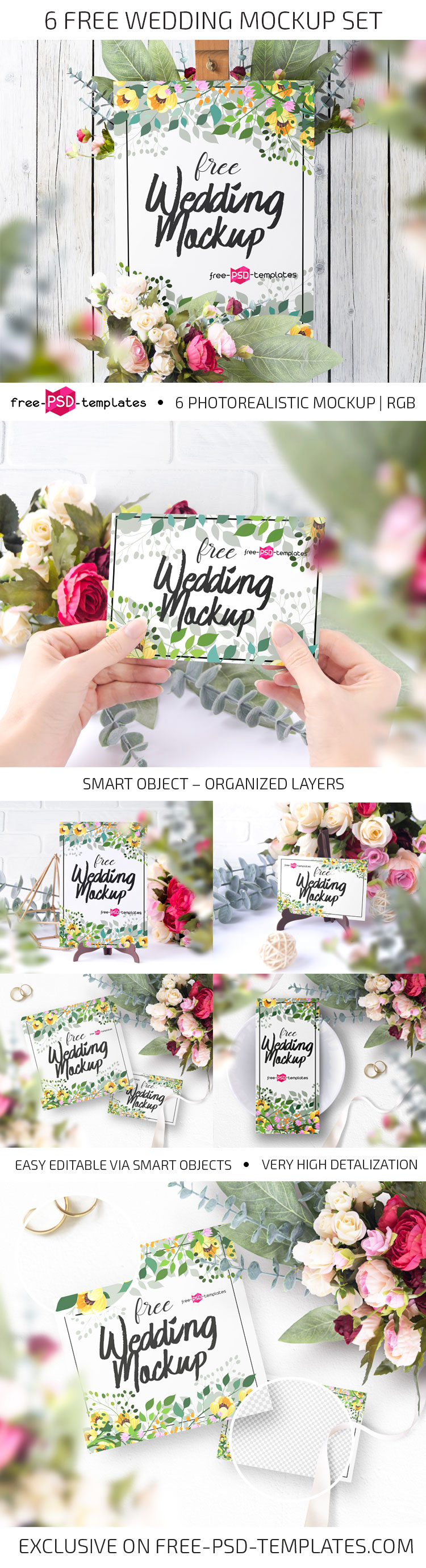 Download 6 Free Wedding Mockup Set Free Psd Templates Yellowimages Mockups