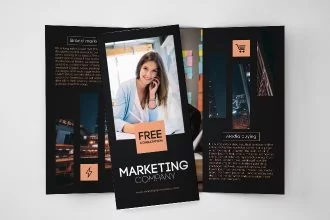 Free Marketing Company Tri-Fold Brochure in PSD