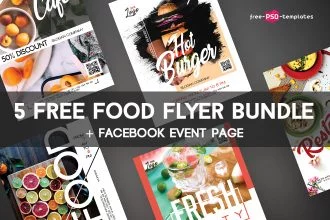 5 Free Food Flyer Bundle in PSD