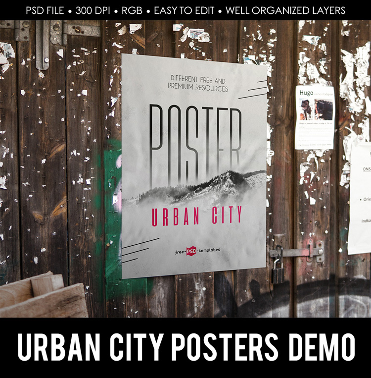 Download 15 Free City Poster MockUps (PSD)+ Premium Version | Free PSD Templates