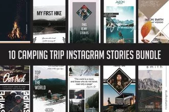 10 Free Camping Trip Instagram Storie Templates (PSD)