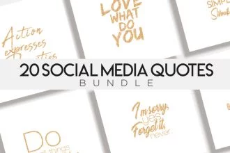 20 Social Media Quotes Bundle in PSD