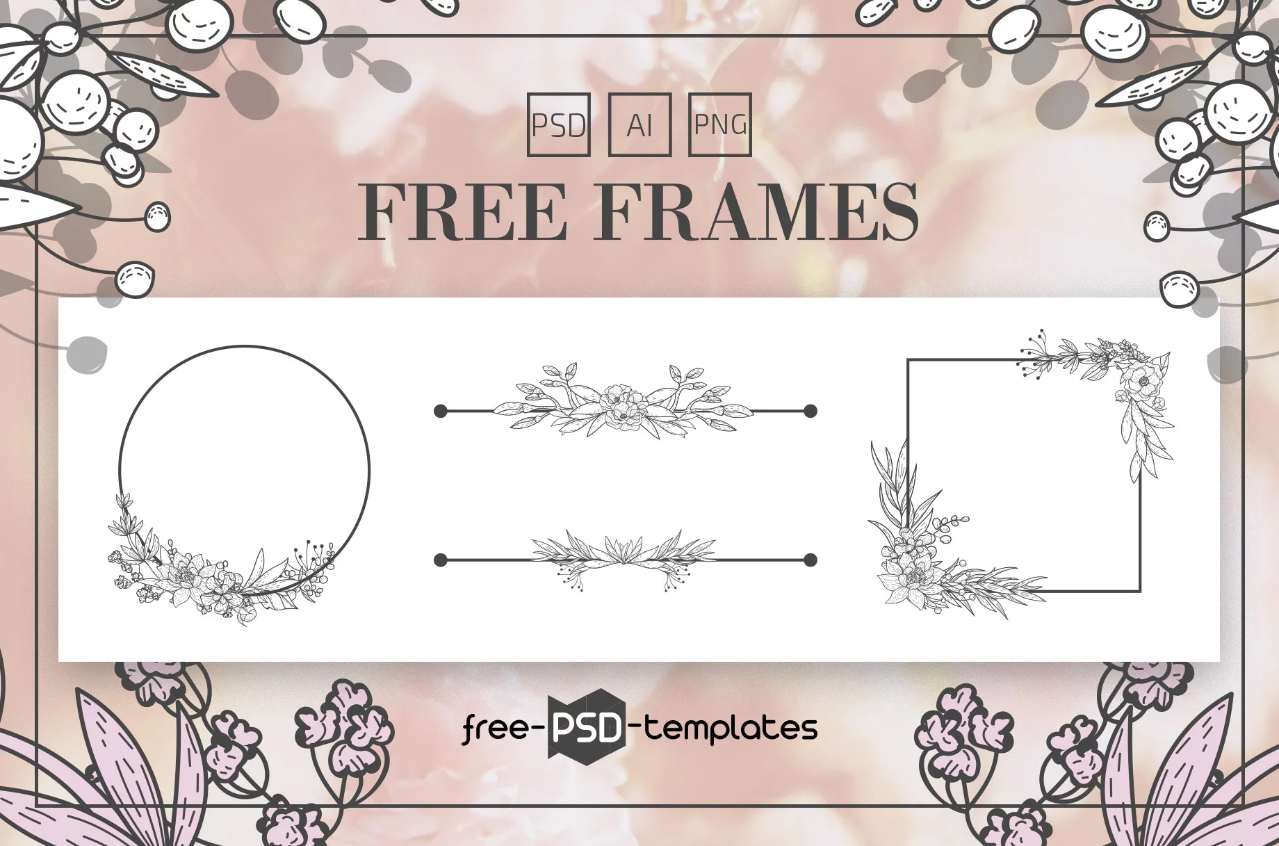 Free Floral Vector Monograms + Premium Version