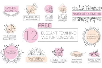 Free Elegant Feminine Vector Logos Set