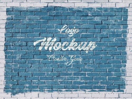 3d logo old brick wall mockup