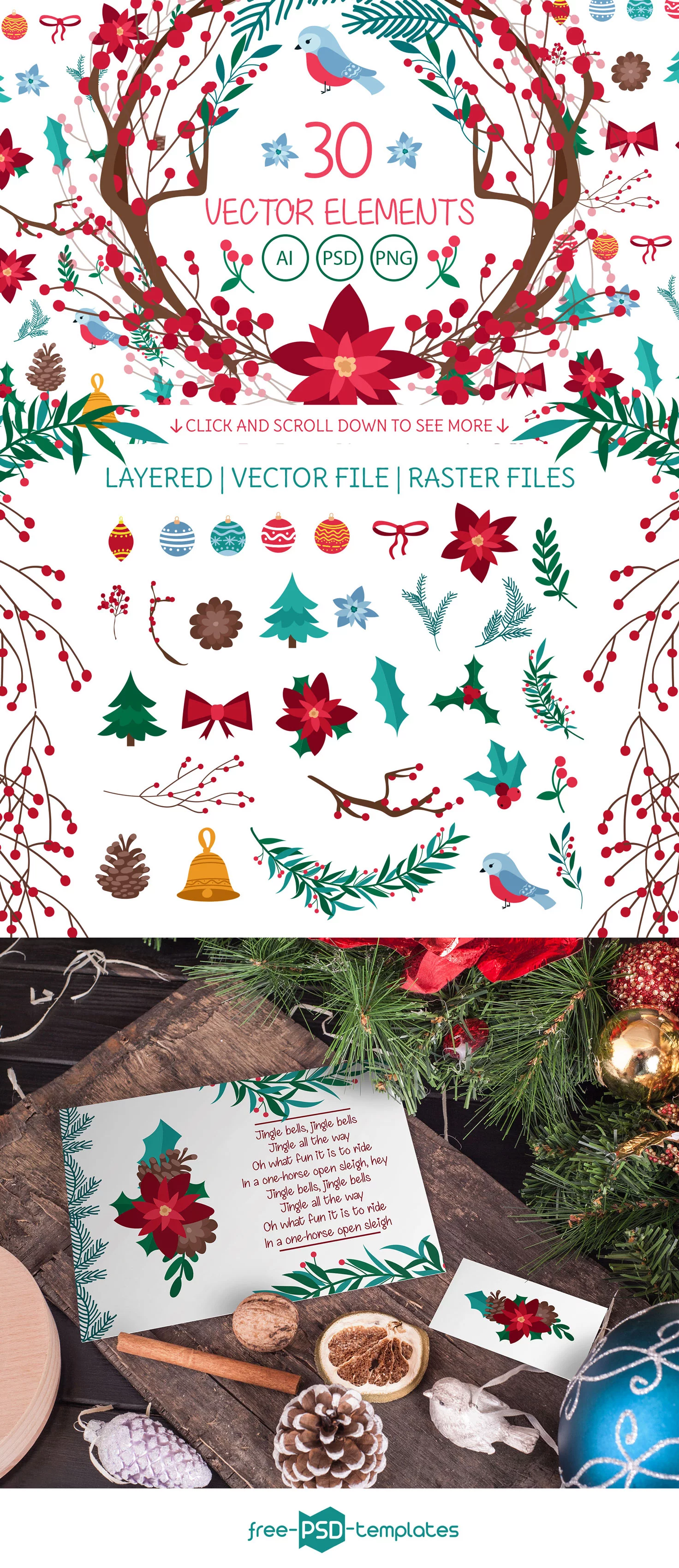 Free Christmas Vector Bundle + Premium Version