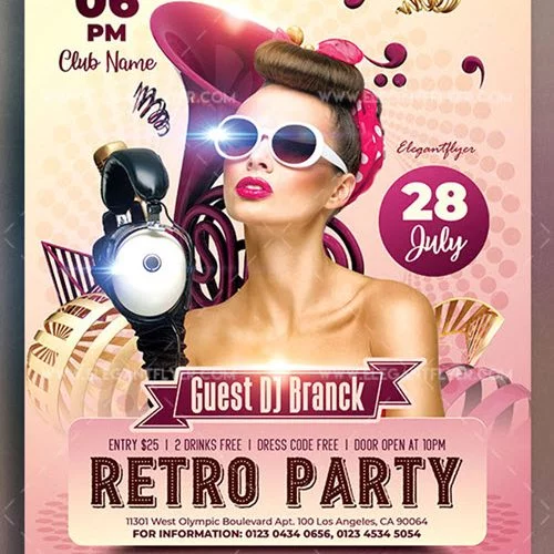 Retro Party – Free Flyer PSD Template