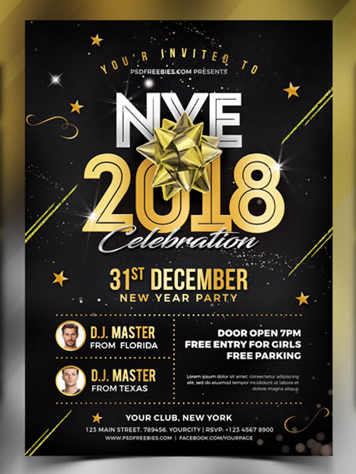 45 Premium And Free New Year S Eve Flyer Psd Templates For Upcoming X Mas 2019 Parties Free Psd Templates