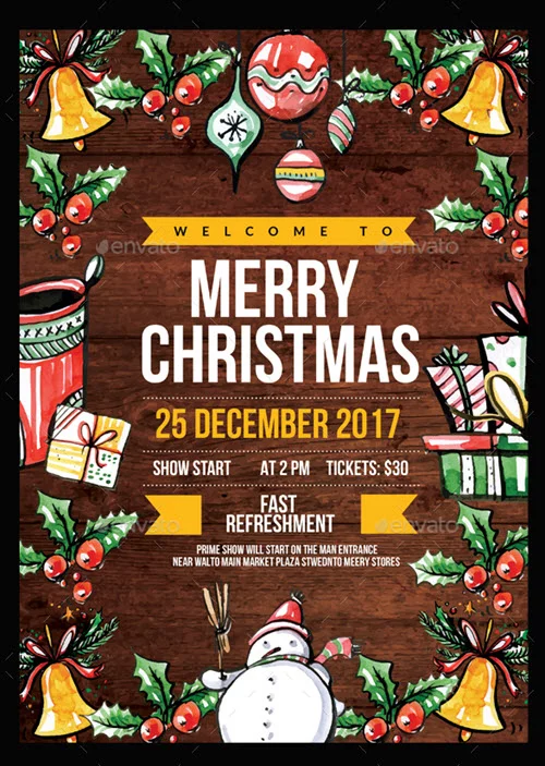 Balloon Party, Christmas Flyer Template 2 – Original Mockups