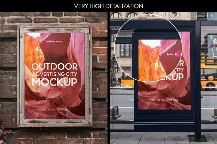 Free Outdoor Advertising City MockUps part 2 + Premium Version
