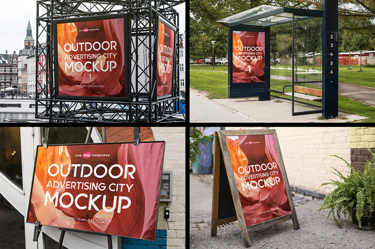 Free Outdoor Advertising City MockUps part 2 + Premium Version | Free ...