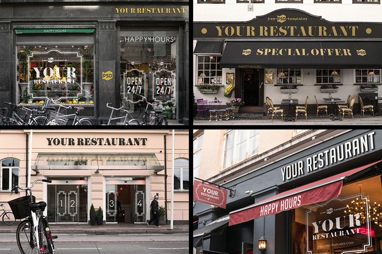 Download Free Facades and StoreFronts MockUps + Premium Version | Free PSD Templates