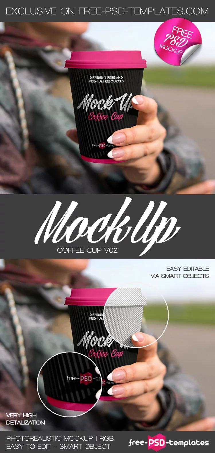 Free Coffee Cup V02 Mock-up in PSD