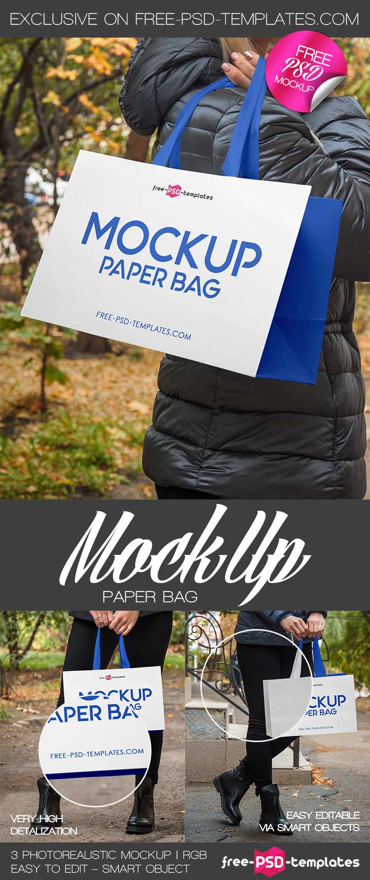 Download 3 Free Paper Bag Mock-ups in PSD | Free PSD Templates