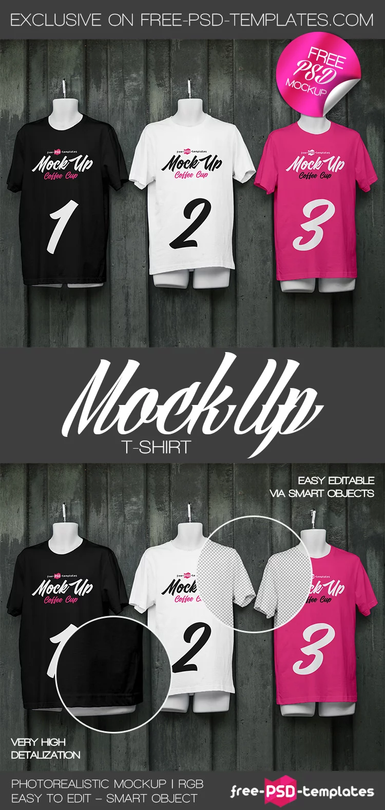 Free T-Shirt Mock-up in PSD