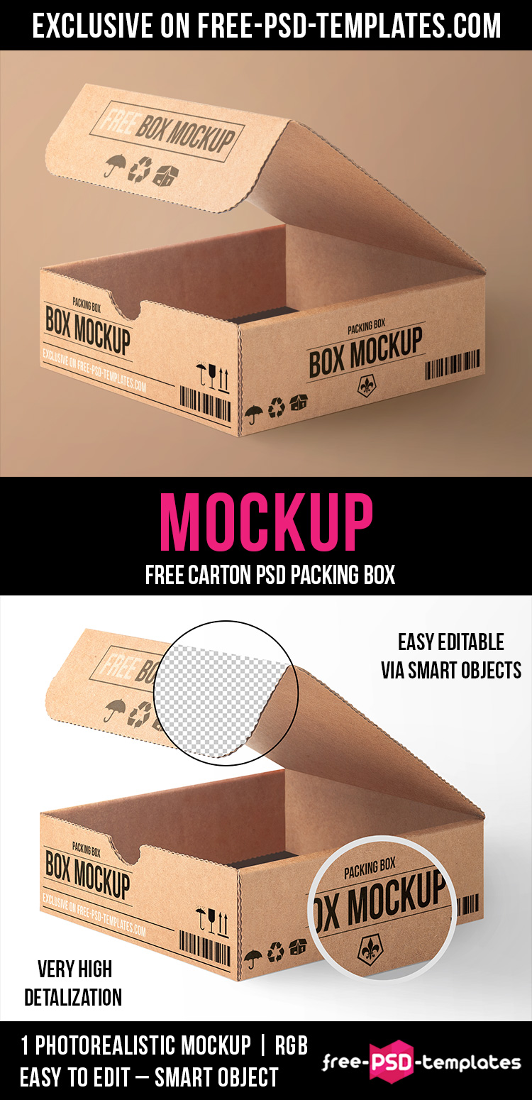 Download Free Carton Psd Packing Box Mockup Free Psd Templates