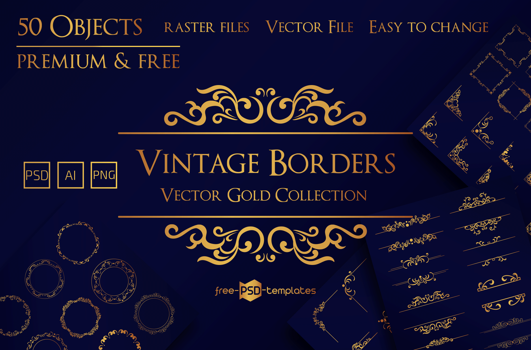 free vintage vector borders