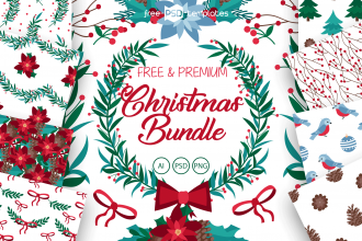 Free Christmas Vector Bundle + Premium Version