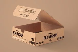 Free Carton PSD Packing Box Mockup