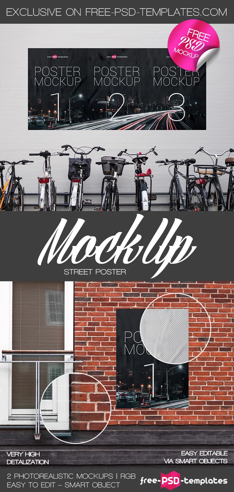 2 Free Street Poster Mock-ups in PSD