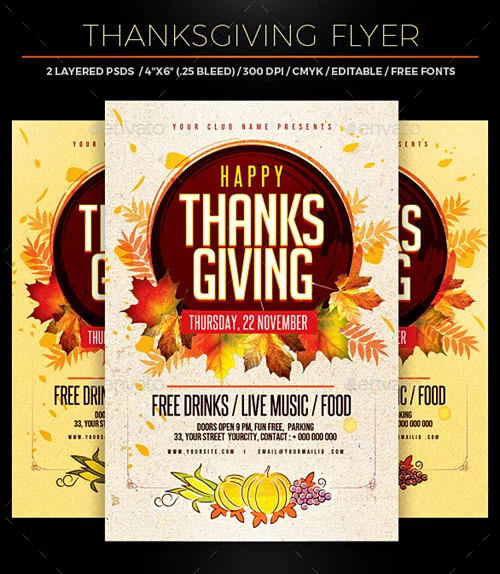 40+ Premium & Free Thanksgiving Flyer PSD Templates for Thanksgiving ...