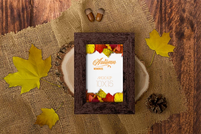 Autumn Frame Free Mockup in PSD