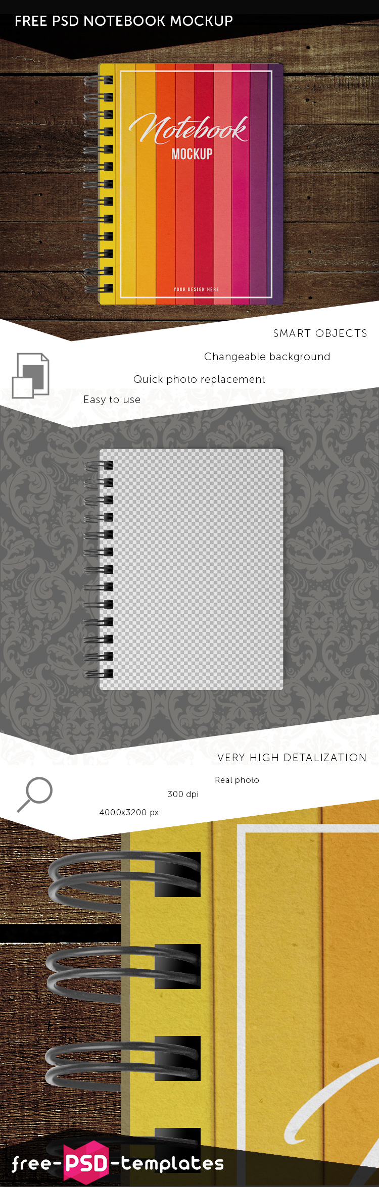 Download Free PSD Notebook Mockup | Free PSD Templates