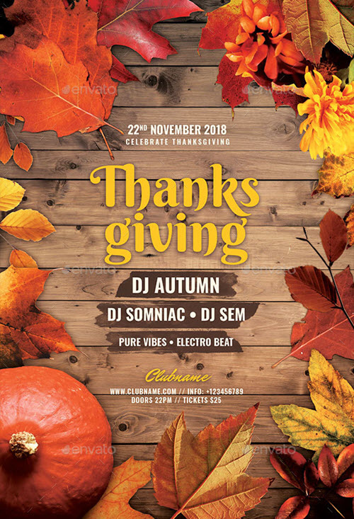 40 Premium Free Thanksgiving Flyer PSD Templates For Thanksgiving 2018 Free PSD Templates