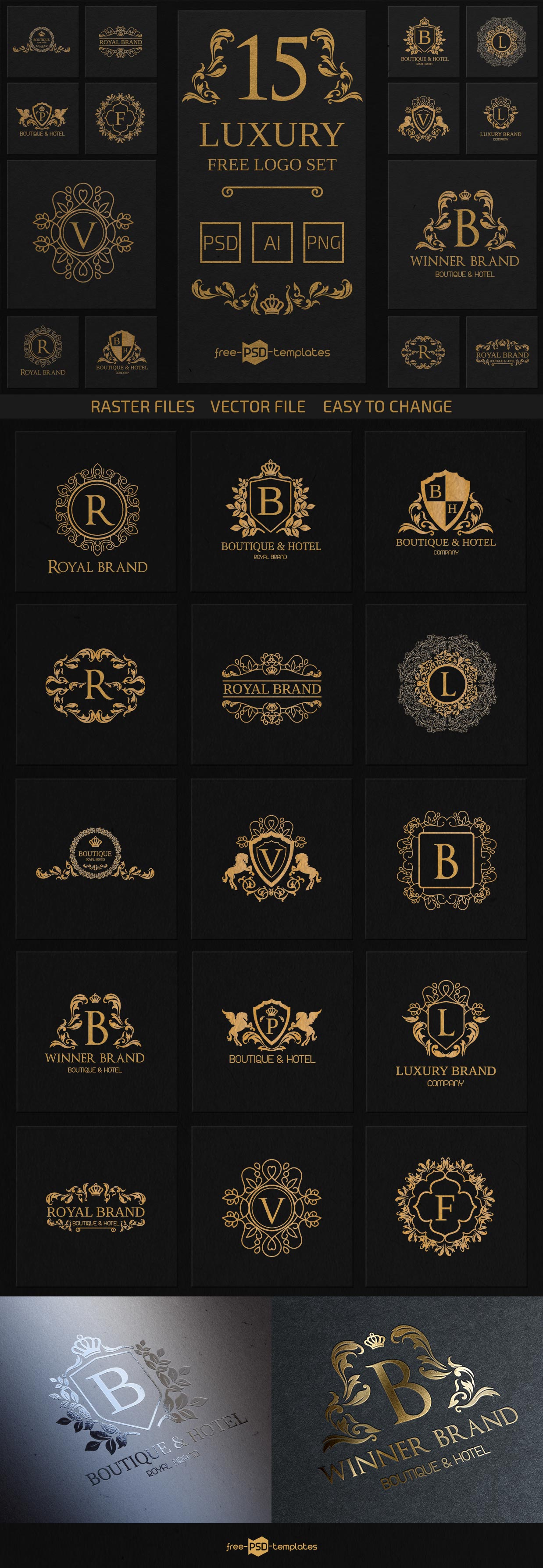 Download Free Luxury Logo Set | Free PSD Templates