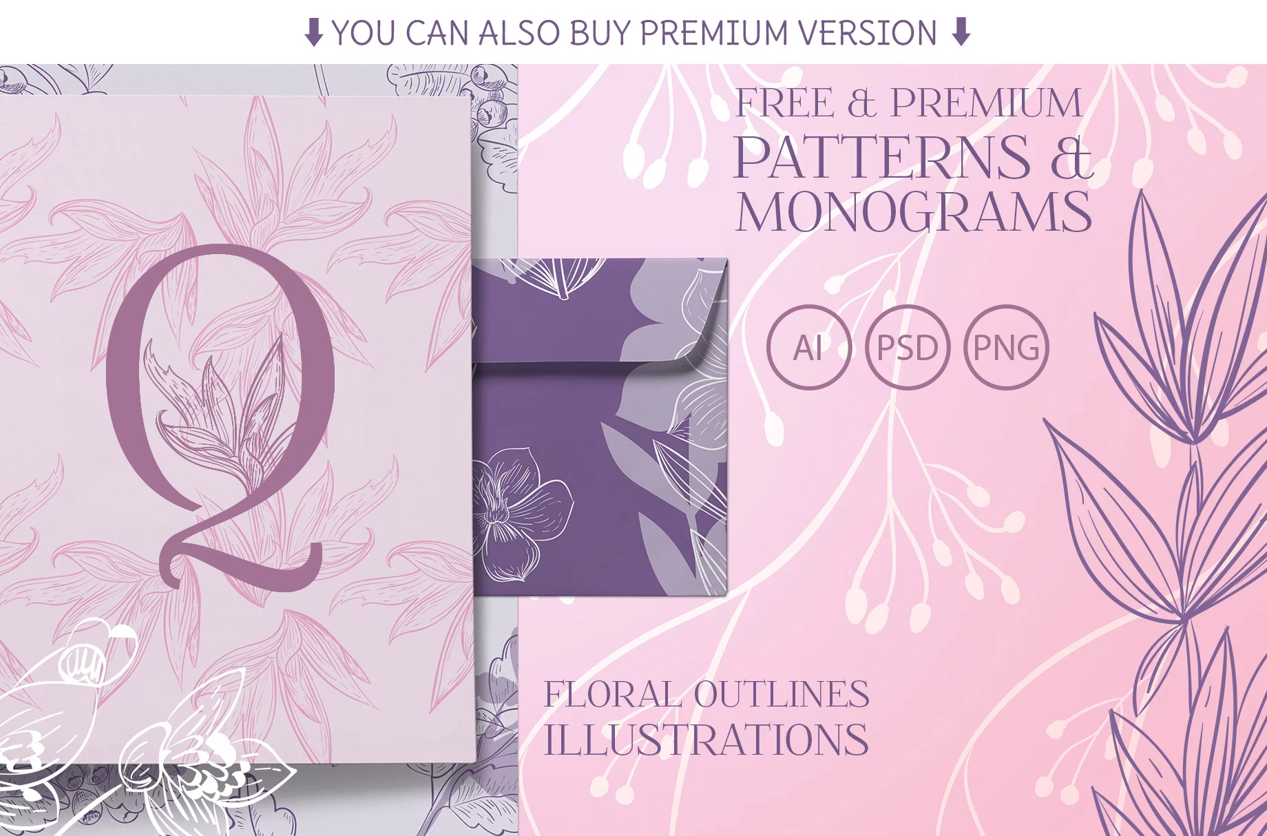 Free Floral Patterns and Monograms + Premium Version