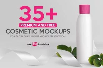 35+ Free and Premium Cosmetic Mockups for Packaging and Branding Presentation!