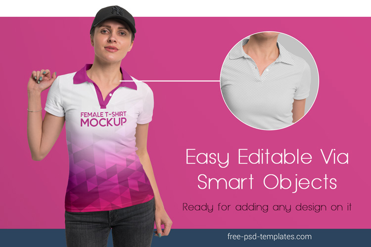 Download Free Female T-Shirt MockUps + Premium Version | Free PSD ...