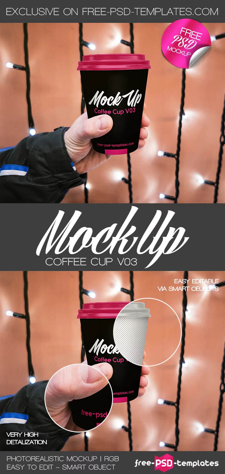 Free Coffee Cup V03 Mock-up in PSD