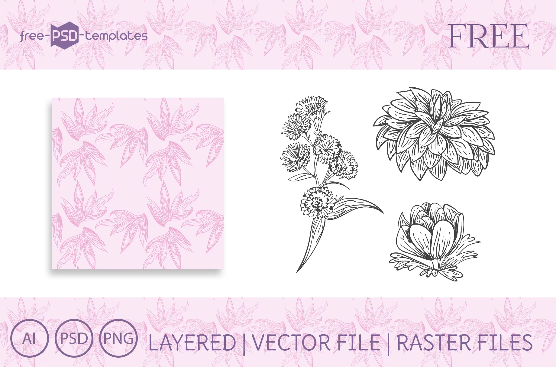 Free Floral Patterns and Monograms + Premium Version