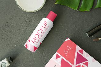 2 Free Cosmetic Bottle Flacon Mock-ups in PSD