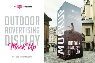 Free Outdoor Advertising Display Mock-up in PSD