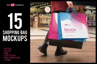 Free Shopping Bag MockUps + Premium Version