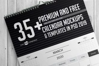 35+ Premium and Free Calendar Mockups & Templates in PSD 2019