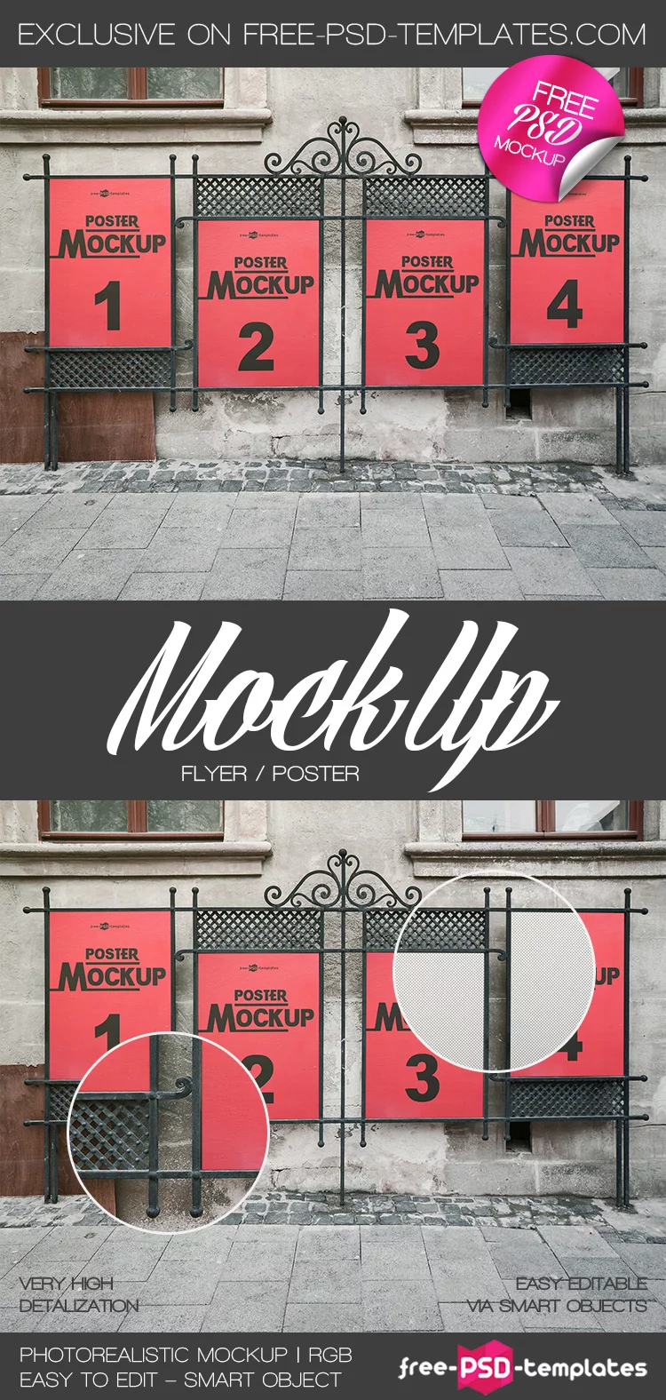 Free Flyer / Poster Mock-up in PSD