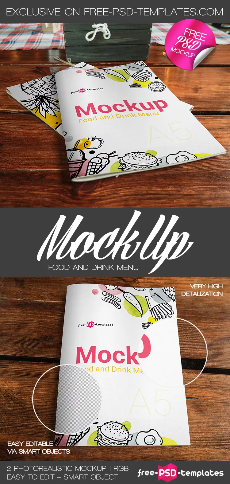 2 Free Food and Drink Menu Mock-ups in PSD