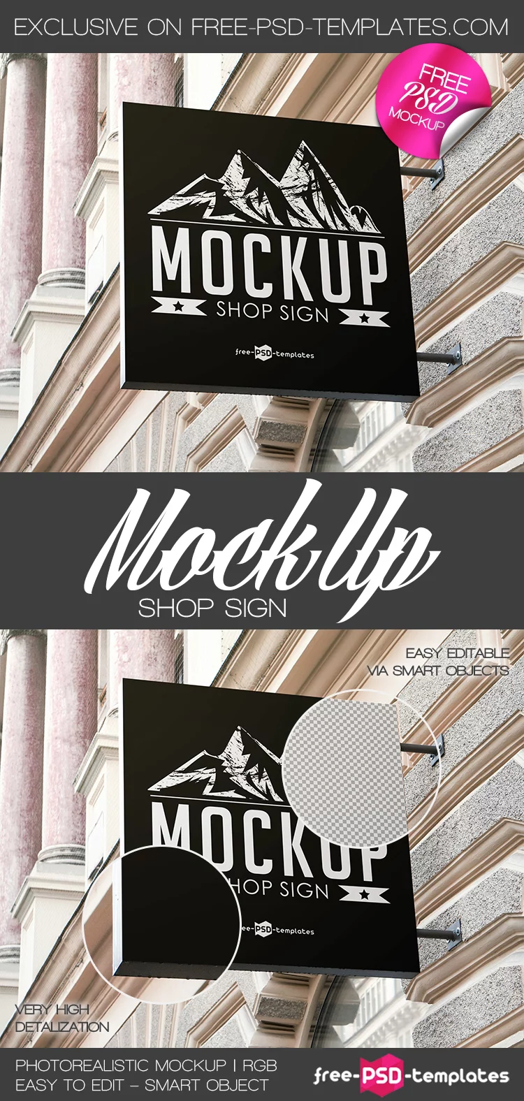 Free Shop Sign Mock-up in PSD