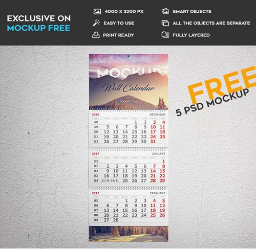 Download 35 Premium And Free Calendar Mockups Templates In Psd 2019 Free Psd Templates PSD Mockup Templates